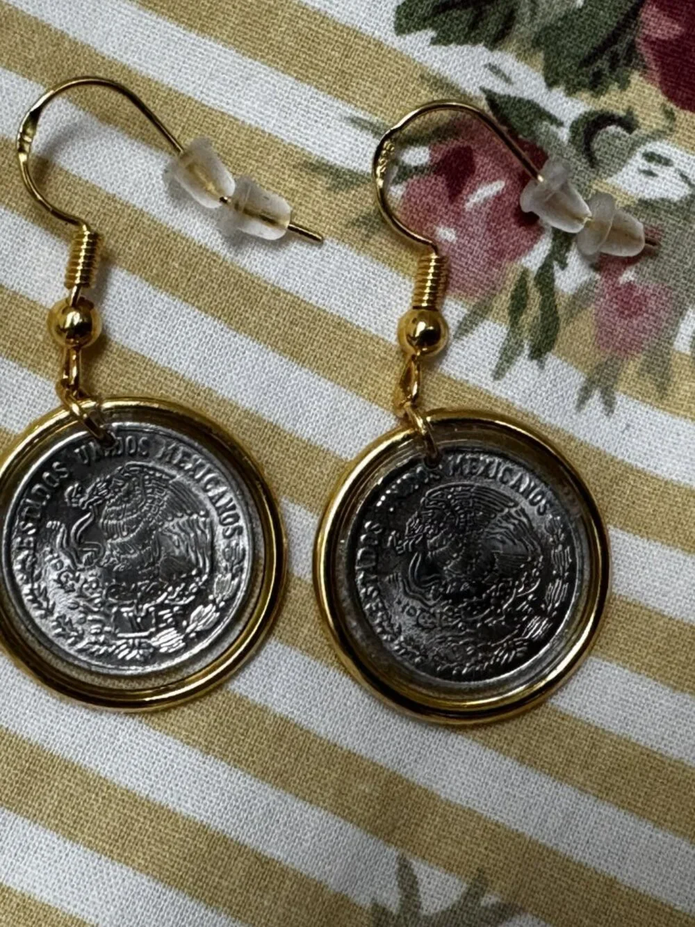 1979 Mexican 10 Centavos Coin Earrings | Handcrafted Resin Mexican Coin Jewelry
